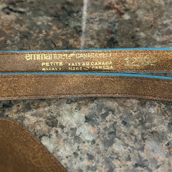 Practically Flawless 80’s Emmanuel Turquoise leather-like Belt - Picture 4 of 7